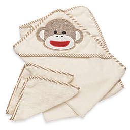 Baby Starters® Sock Monkey Towel & Washcloth Set in Cream