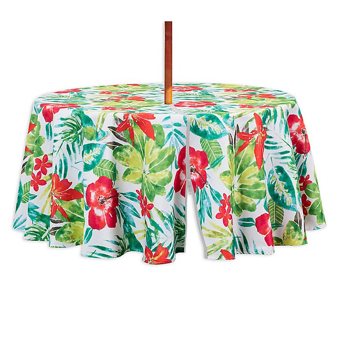 Lanai 70 Inch Round Tablecloth With, 70 Inch Round Tablecloth With Umbrella Hole
