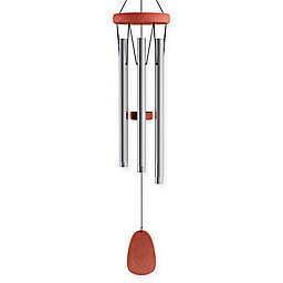 Pure Garden 28-Inch Metal and Wood Wind Chime in Silver