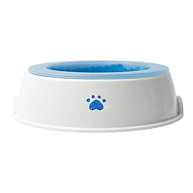 Pawslife&reg; Cooling Pet Water Bowl in White/Blue. View a larger version of this product image.