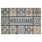Mohawk Home&reg; Doorscapes Patina Tiles Welcome 23&quot; x 35&quot; Rubber Door Mat
