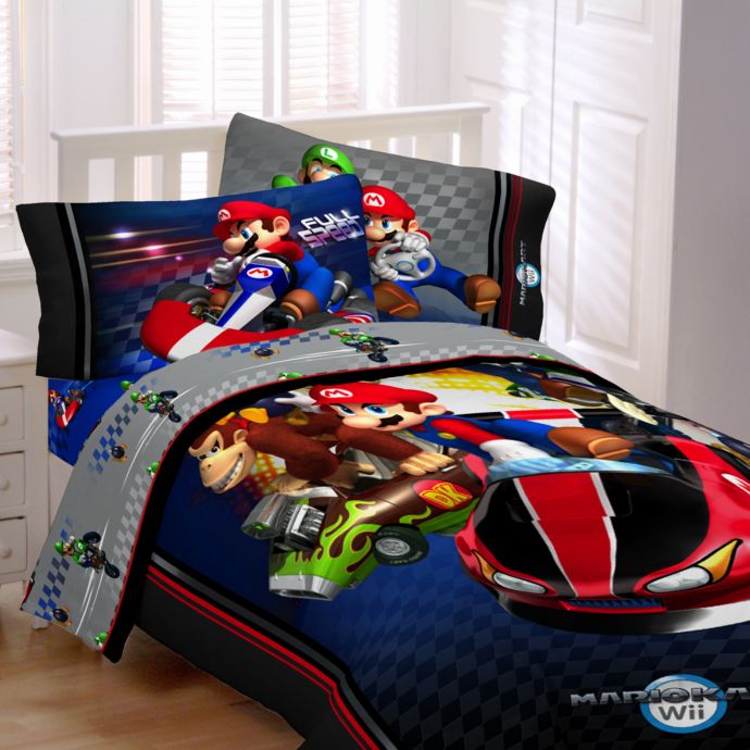 Super Mario Brothers Mario Kart Wii Comforter Set Bed Bath Beyond