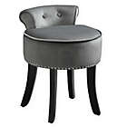 Alternate image 0 for Inspired Home Velvet Delia Chair in Light Grey
