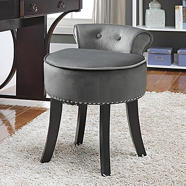 Inspired Home Velvet Delia Chair in Light Grey. View a larger version of this product image.