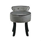 Alternate image 3 for Inspired Home Velvet Delia Chair in Light Grey