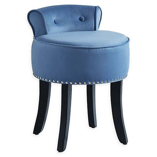 Alternate image 1 for Inspired Home Velvet Delia Chair in Slate Blue