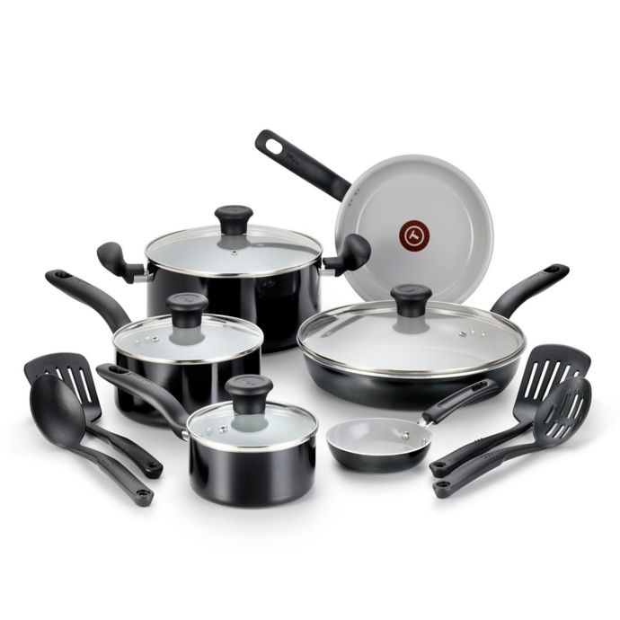 T-Fal® Initiatives Ceramic 14-Piece Cookware Set  Bed Bath & Beyond