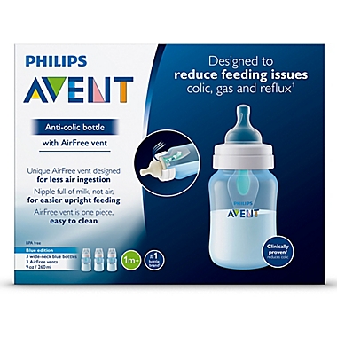 Philips Avent 3-Pack 9 fl. oz. Anti-Colic Baby Bottles with Insert in Blue. View a larger version of this product image.