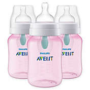 Philips Avent 3-Pack 9 fl. oz. Anti-Colic Baby Bottles with Insert in Pink