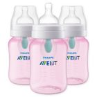 Alternate image 0 for Philips Avent 3-Pack 9 fl. oz. Anti-Colic Baby Bottles with Insert in Pink