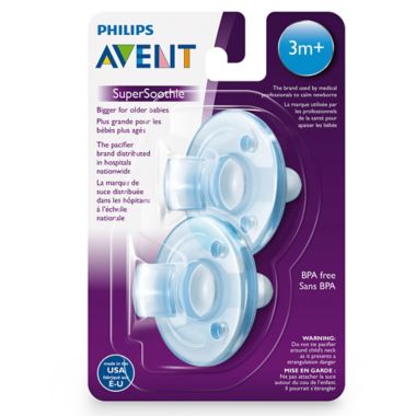 Philips Avent 2-Pack Soothie 3M+ Pacifiers in Blue. View a larger version of this product image.