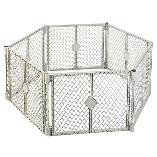 enclosure 38.5-201 wide Toddleroo by North States Superyard 6 Panel Baby Play Yard/Barrier with Wall Mount Kit: Create a safe play area or extra wide baby gate anywhere 26 tall, Gray 18.5 ft 