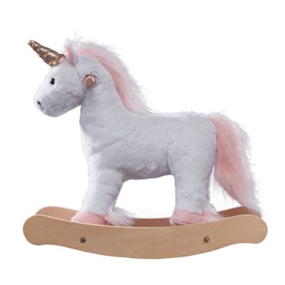 plush unicorn rocking horse