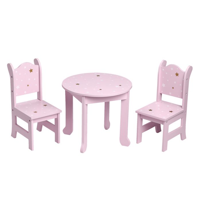 Olivia S Little World 18 Inch Doll Table With Chairs In Pink Star