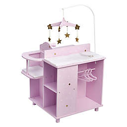 Olivia's Little World 18-Inch Doll Baby Changing Station with Storage in Purple