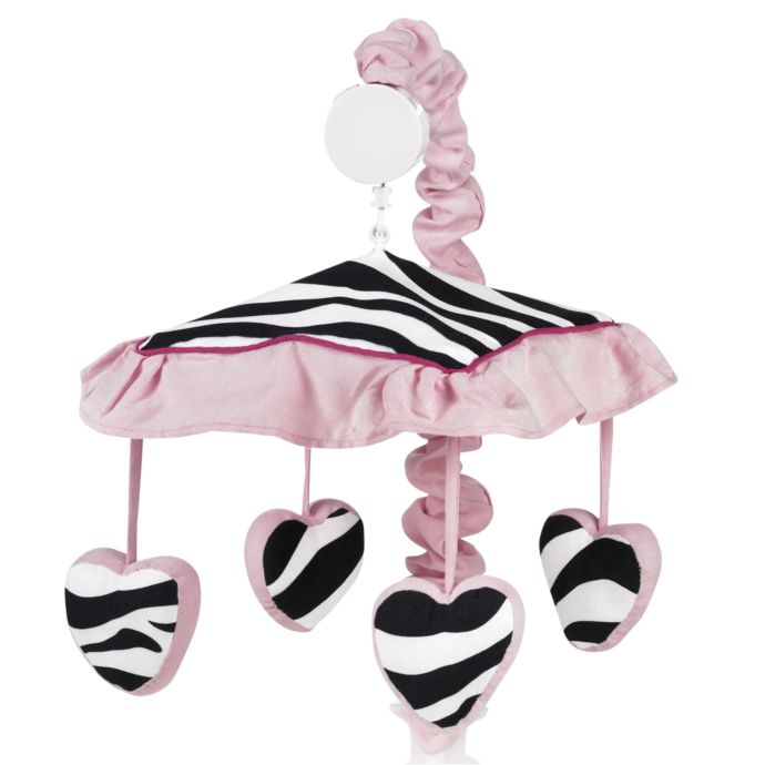 Sweet Jojo Designs Funky Zebra Musical Mobile In Pink Bed Bath