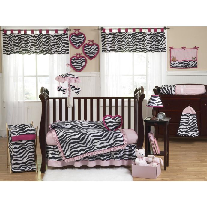 Sweet Jojo Designs Funky Zebra 9 Piece Crib Bedding Set In Pink