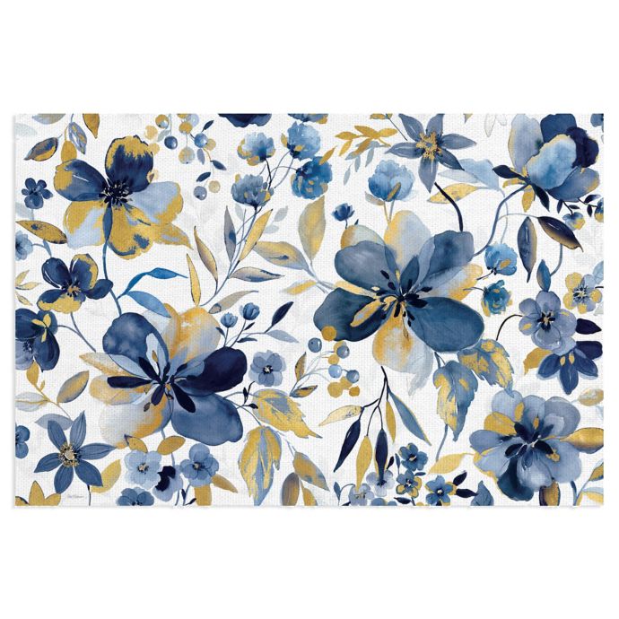 Masterpiece Art Gallery Golden Indigo Garden Canvas Wall Art Bed Bath