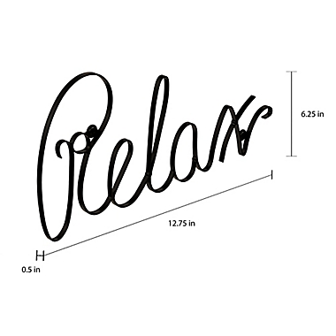 Relax 3D Metal Word 12.75-Inch x 6.25-Inch Wall Art. View a larger version of this product image.
