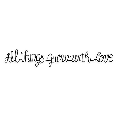 35.25-Inch x 5-Inch &quot;All Things Grow With Love&quot; Iron Wall Art. View a larger version of this product image.