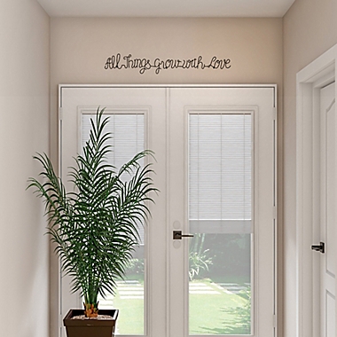 35.25-Inch x 5-Inch &quot;All Things Grow With Love&quot; Iron Wall Art. View a larger version of this product image.