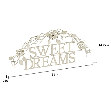 Lavish Home Sweet Dreams 14.75-Inch x 34-Inch Iron Wall Art in White. View a larger version of this product image.