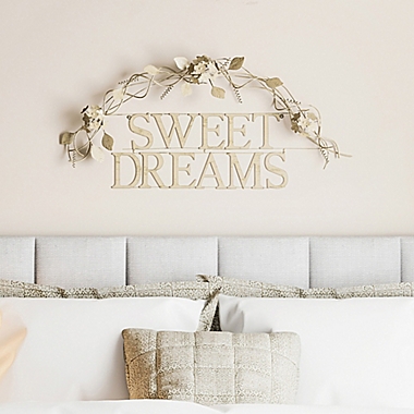 Lavish Home Sweet Dreams 14.75-Inch x 34-Inch Iron Wall Art in White. View a larger version of this product image.
