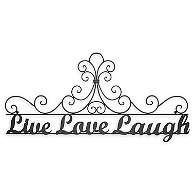 35-Inch x 15.75-Inch &quot;Live Love Laugh&quot; Iron Wall Art. View a larger version of this product image.