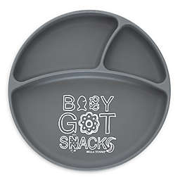 Bella Tunno™ "Baby Got Snacks" Silicone Wonder Plate in Grey