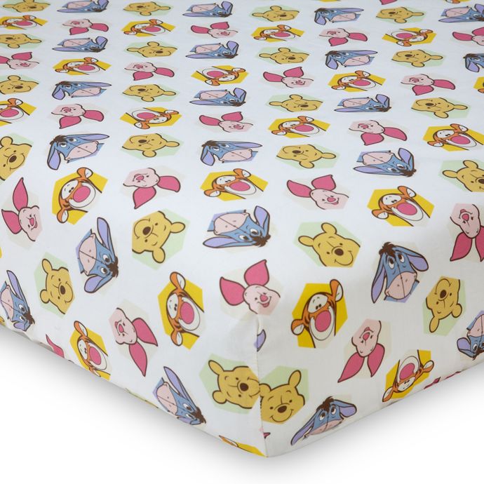 Disney Peeking Pooh Fitted Crib Sheet In Yellow Buybuy Baby