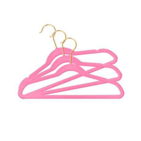 Closet Complete 25 Pack Kids Velvet Clothing Hangers In Pink Bed