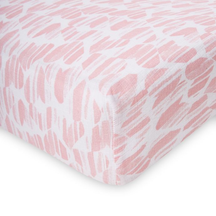 Aden By Aden Anais Washed Heart Fitted Crib Sheet In Pink