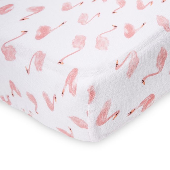 Aden By Aden Anais Swan Fitted Crib Sheet In Pink Buybuy Baby