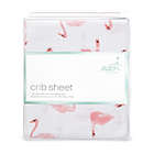 Alternate image 1 for aden + anais&trade; essentials Swan Fitted Crib Sheet in Pink
