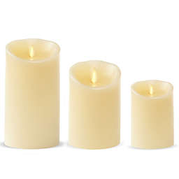 Luminara® Candles Real-Flame Effect Pillar Candle in Ivory