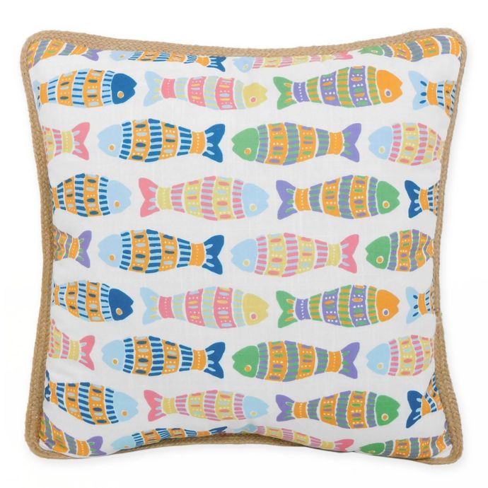 School Of Fish Mosaic Square Throw Pillow Bed Bath Beyond