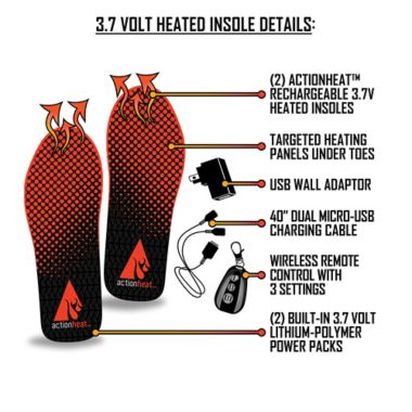 ActionHeat&trade; Large/ExtraLarge Rechargeable Heated Insoles with Remote. View a larger version of this product image.