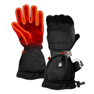 ActionHeat&trade; Women's 5V Battery Heated Snow Gloves in Black. View a larger version of this product image.