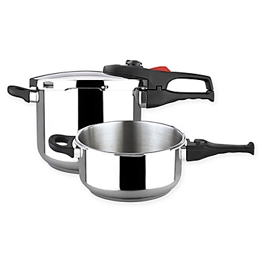 Magefesa&reg; Practika Plus Stainless Steel 3-Piece Pressure Cooker Set. View a larger version of this product image.