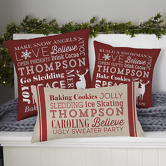 Alternate image 1 for Personalized Holiday Traditions Throw Pillow