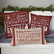 Personalized Holiday Traditions Throw Pillow