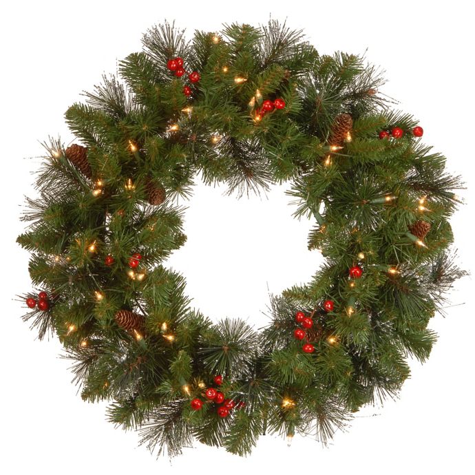 pre lit wreath walmart