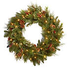 Alternate image 0 for National Tree Company Battery-Operated 30-Inch Decorative Collection Noble Mixed Pre-Lit Wreath