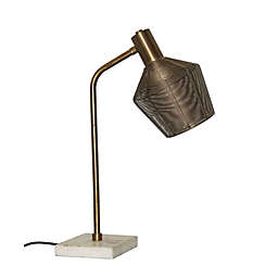 Desk Lamp with Marble Base in Antique Brass