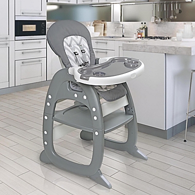Badge Basket Envee II Baby High Chair in Grey/Chevron. View a larger version of this product image.