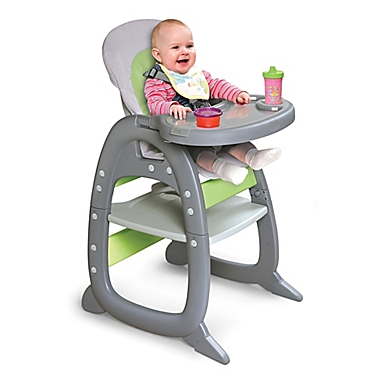 Badge Basket Envee II Baby High Chair in Grey/Green. View a larger version of this product image.