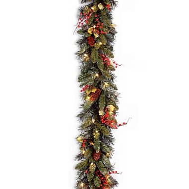 National Tree Company 9 Feet x 10 Inches Classical Collection Pre-Lit Garland with 50 Clear Lights. View a larger version of this product image.