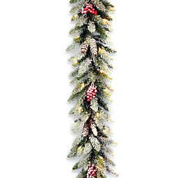 National Tree Company 9-Foot Dunhill Fir Pre-Lit Garland with Clear Lights