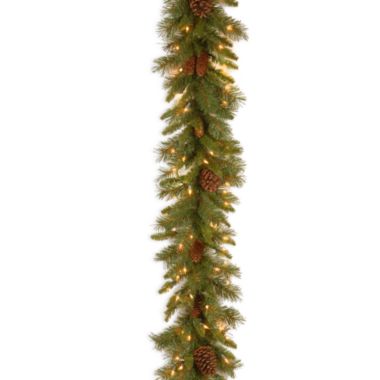 National Tree Company 9-Foot Pine Cone Pre-Lit Garland with Clear Lights. View a larger version of this product image.