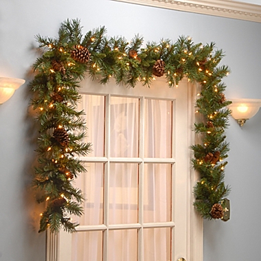 National Tree Company 9-Foot Pine Cone Pre-Lit Garland with Clear Lights. View a larger version of this product image.